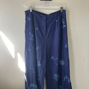 Johnny Was Bijou Blue Constellation Lyocell Wide leg pants